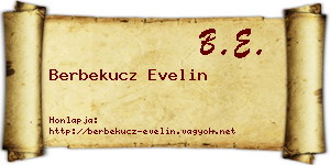 Berbekucz Evelin névjegykártya